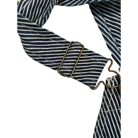 Vtg USA Works Sz 40x30 Railroad Stripe Adjustable Strap Carpenter Bib Overalls